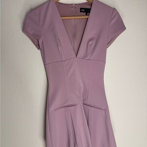 Zara Rose Pink V-Neck Mini Dress XS